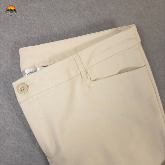 CJ Banks Ankle Pants Beige Flat Front Straight Leg Pockets Women's Size 14W - Picture 10 of 12